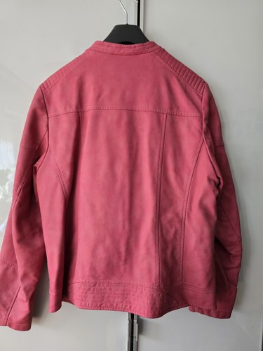 Damen Jacke 46 Gina Laura Fake Lederjacke Rosarot Pink Himbeerrot Fast Neu! - Bild 4 von 7