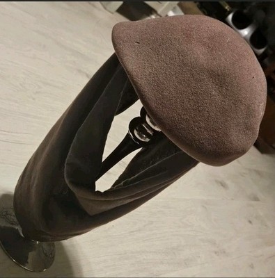 Vintage Wool Beret w/ Attached Infinity Scarf | 1-Pc Beret Scarf Hat |European