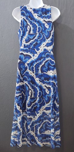 Desigual Maxi Dress Women Small Abstract Print Sides Slits (E14) - Picture 2 of 7