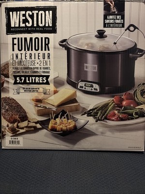 NEW Weston 2-in-1 Indoor Smoker & Programmable Slow Cooker 6Qt