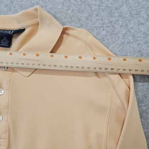 Polo Lands End Hombre Manga Larga Dobladillo Elástico Cintura Amarillo Talla M Años 80 90 - Imagen 4 de 9