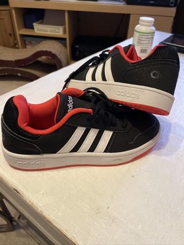 Mens Youths Adidas Hoops 2.0 B76067 Black Red White Adult UK 4 Trainers  Shoes | eBay