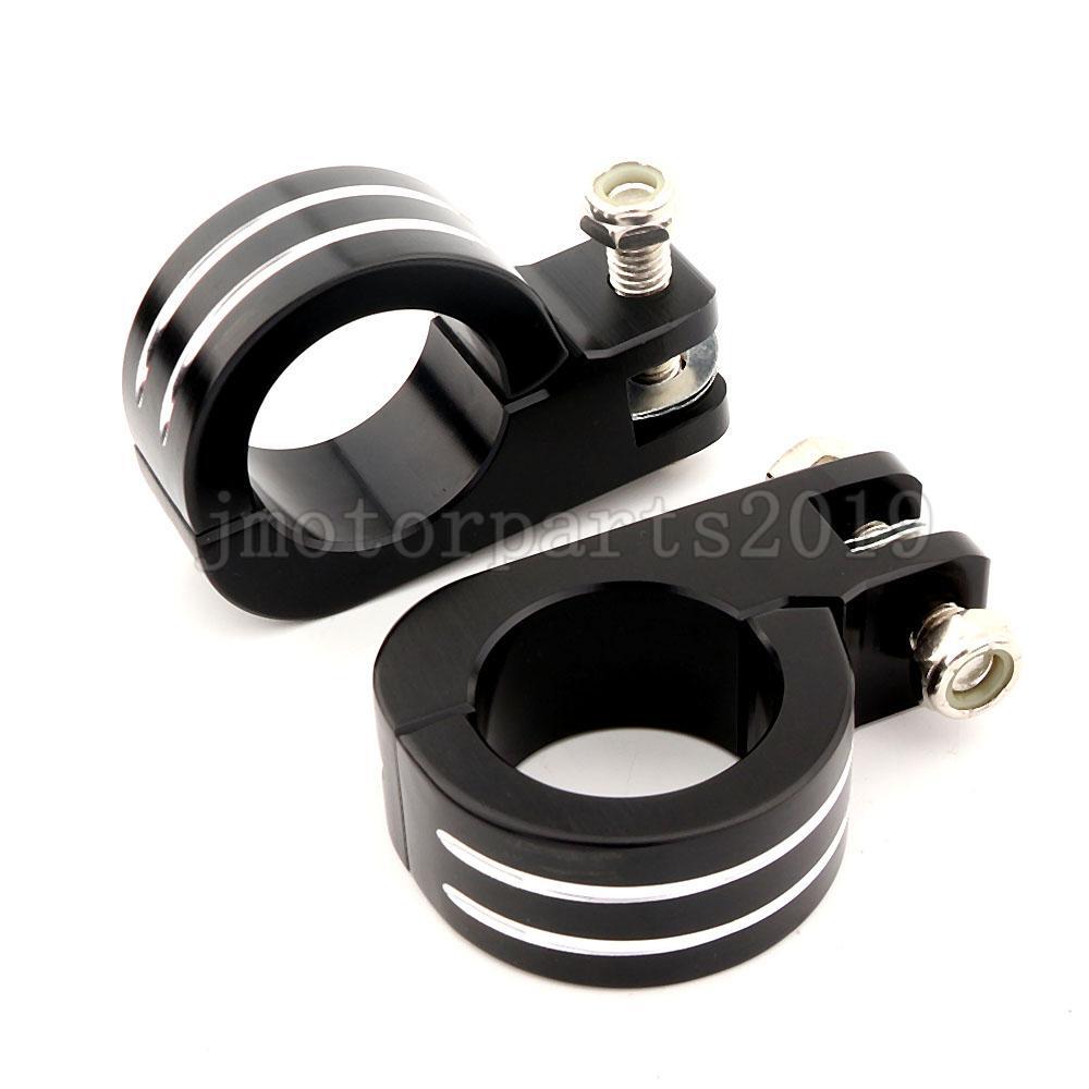 HTTMT Chrome 1.5" (38mm) Highway Engine Crash Bar Footrest Pegs Mounting Kit For Harley