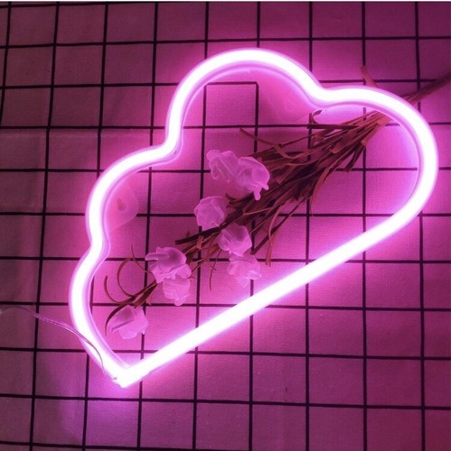 Pink LED Cloud Neon Night Light Up USB Powered Lamp Decor For Room Bedroom - Bild 5 von 7