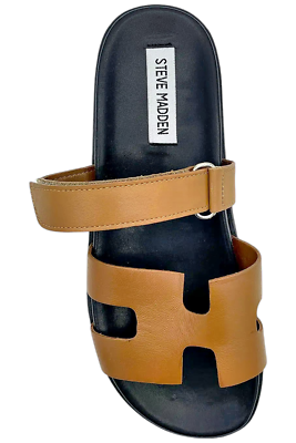 Steve Madden Women's Mayven Slide Sandal Cognac Leather | eBay