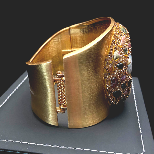 Ethnic African Women Vintage Big Wide Cuff Bangle Baroque Pearl Bracelet Jewelry - Picture 4 of 12
