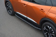Black Aluminium Side Steps Bars Running Boards To Fit Peugeot 2008 (2020+)