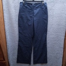 APT. 9 Curvy Fit Women's 6 Gray Pinstripe Dress Pants Polyester 31" 31.5" 9.25"