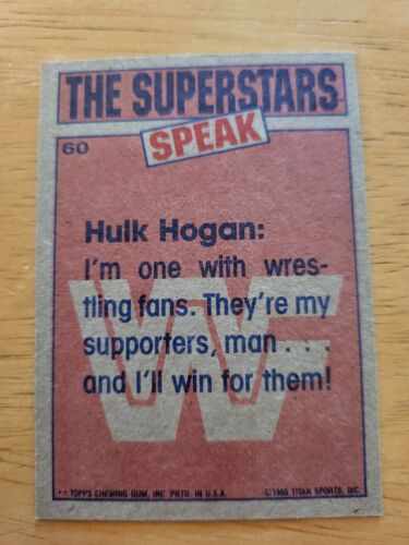 1985 Topps WWF Titan Sports The Superstars Speak: Hulk Hogan Karte #60 - Bild 2 von 3