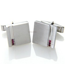 Heated Ruby Gemstone with 925 Sterling Silver Cufflink 2558