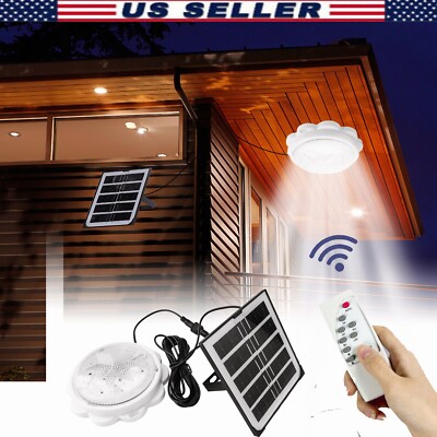 60W Solar Power Ceiling Light Home Pendant Light Corridor Lamp W/ Remote Lamps