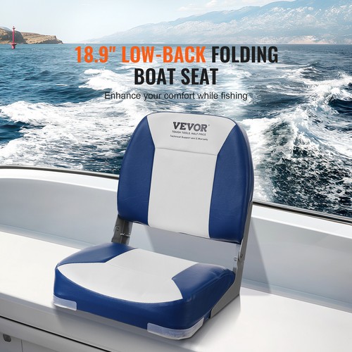 VEVOR 2X Folding Boat Seats Low Back Marine Seating Set All Weather Swivel Chair - Picture 2 of 12