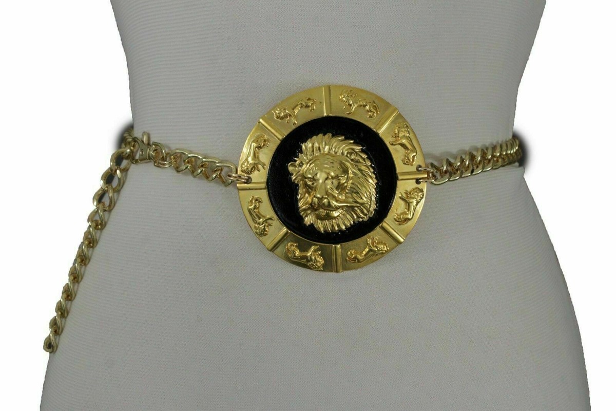 Boucles D'oreilles Femme Mode - Métal Noir - Chaîne Liens Gland Et Tête De Lion