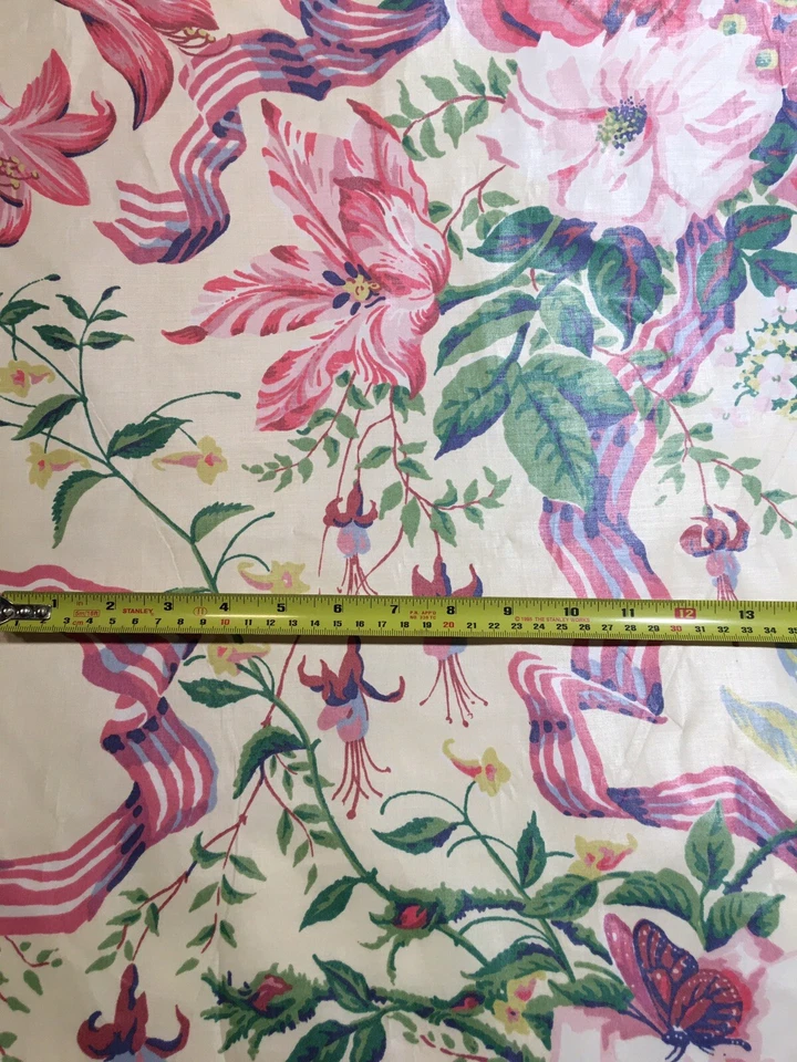 Vintage Fabric Bassett NICOLE Glazed Chintz Cotton 4+ Yards - Image 4 of 4