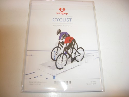LOT OF 4 Lovepop 3D POP-UP Greeting Card CYCLIST NEW/SEALED