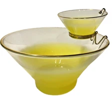 RETRO VINTAGE MCM 1960's Blendo YELLOW Chip 'n Dip Set