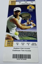 2005 08/10 JP Morgan Chase Tennis Open Session 4 Ticket-Kim Clijsters Lot Of (2)