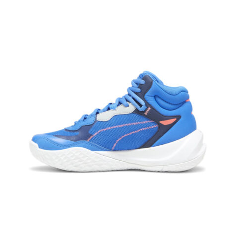 Puma Playmaker Pro Mid Basketball Youth Boys Blue Sneakers Athletic Shoes 37833 - Picture 3 of 6