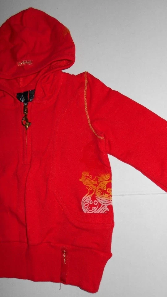Diseñador Niñas Pequeñas BABY PHAT Top Rojo Chaqueta con Capucha Pullover Talla 18 Meses Difícil de Encontrar Foto 4 de 4
