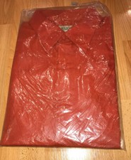 VINTAGE HABAND MEN  S RED SHIRT LONG SLEEVE BUTTON DOWN SIZE 16M NIP