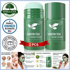 Green Tea Clay Mask 2pcs Deep Cleansing Blackhead Remover for All Skin Types
