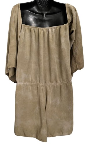 Mustard Seed Womens Romper Olive Army Green Off Shoulder Sleeve M Shorts - 第 4/10 張圖片