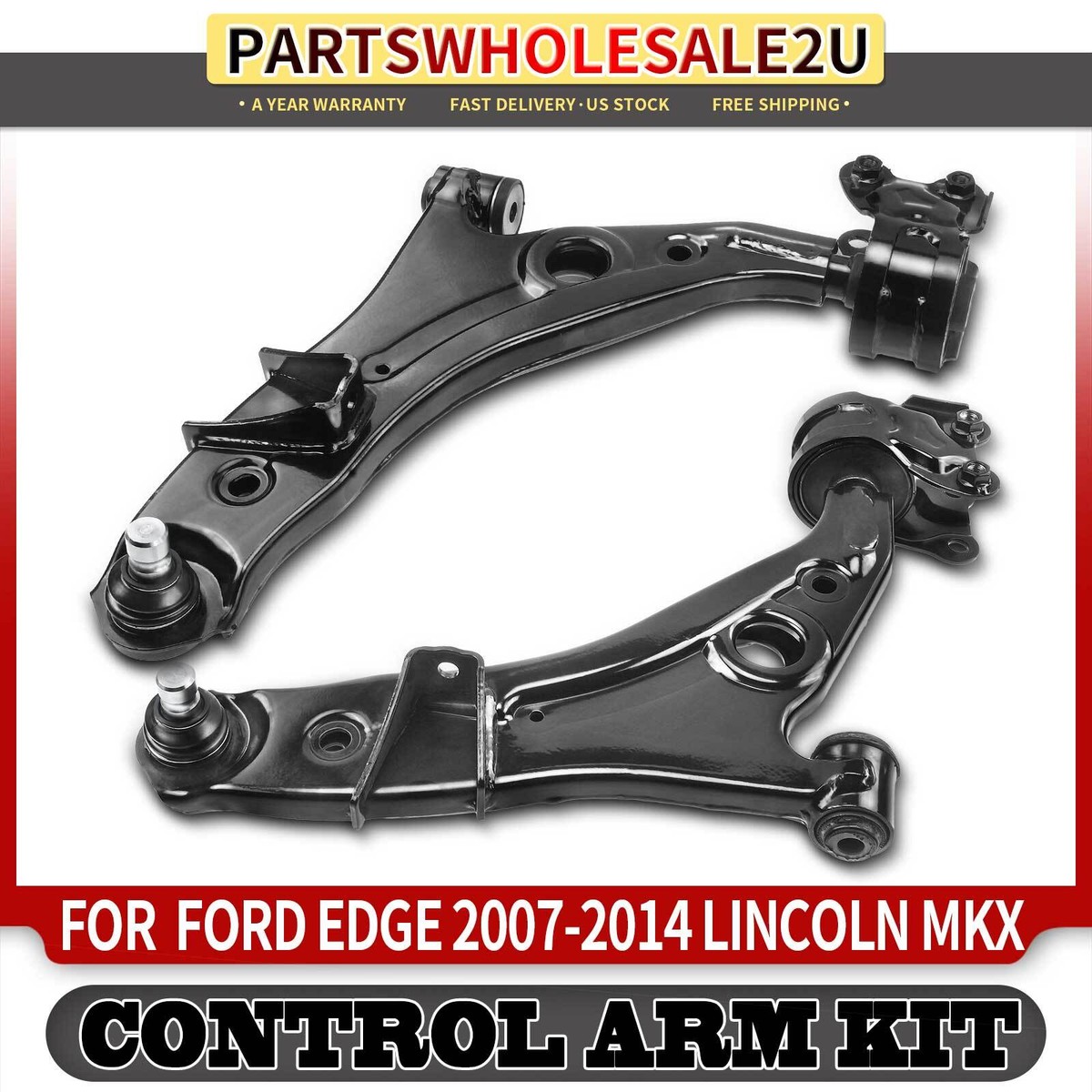 147_ 2pcs Front Lower Control Arm & Ball Joint for Ford Edge 07