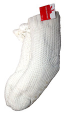 Christmas Holiday Women's Stocking Stuffer White Slipper Socks w/ Pom-Pom
