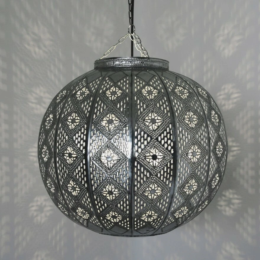 Lampada A Sospensione Marocchina MIMOSA KUGEL Argento Metallo - Immagine 2 di 4