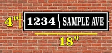 Personalized Custom Home Address Sign Aluminum 4" x 18" Plaque Plate Horizontal