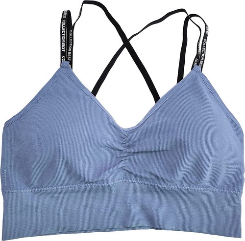 Trifolium V Neck Tube Top Bra Seamless Padded Camisole Bandeau Sports Bra - Picture 40 of 42