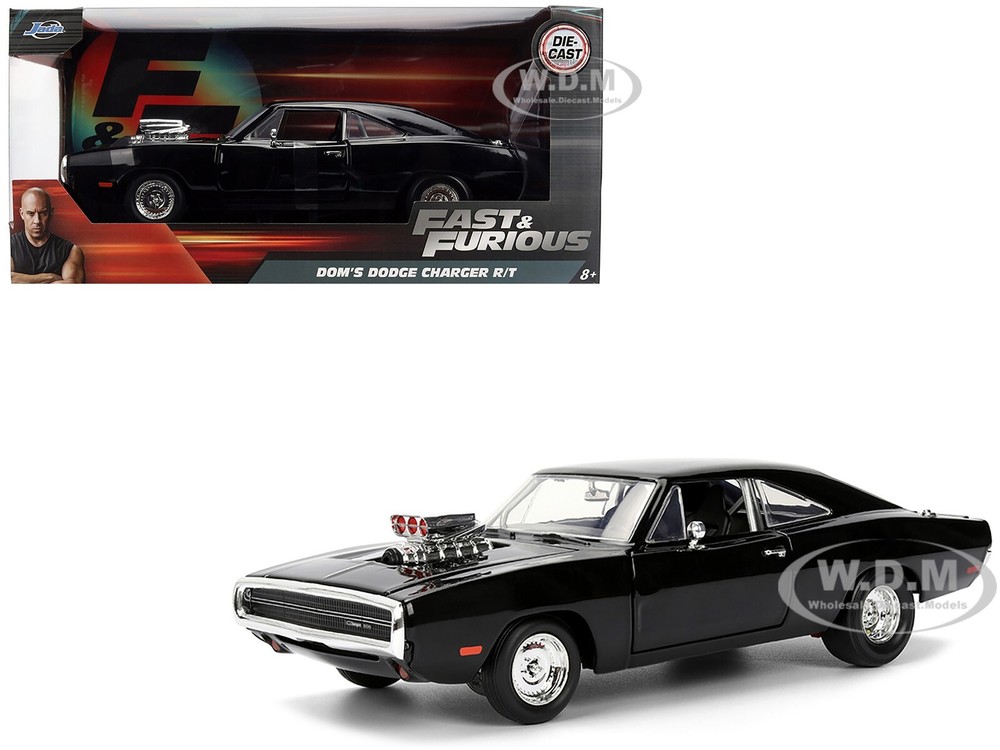 F9 Fast & Furious Dom's 1970 Dodge Charger R/T Black 1/24 Scale JADA 35424 Model
