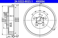 2X ATE 24.0222-8023.1 Bremstrommel Passend FüR Subaru