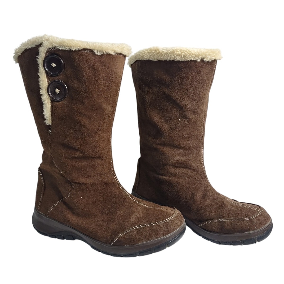 Faux Fur Lined Womens Brown Boots With Fur Women's Polar Faux Fur