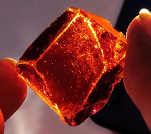 380.95 Ct Natural Red Zircon Rough Glossy Mineral EGL Certified Loose Gemstone - Picture 2 of 10
