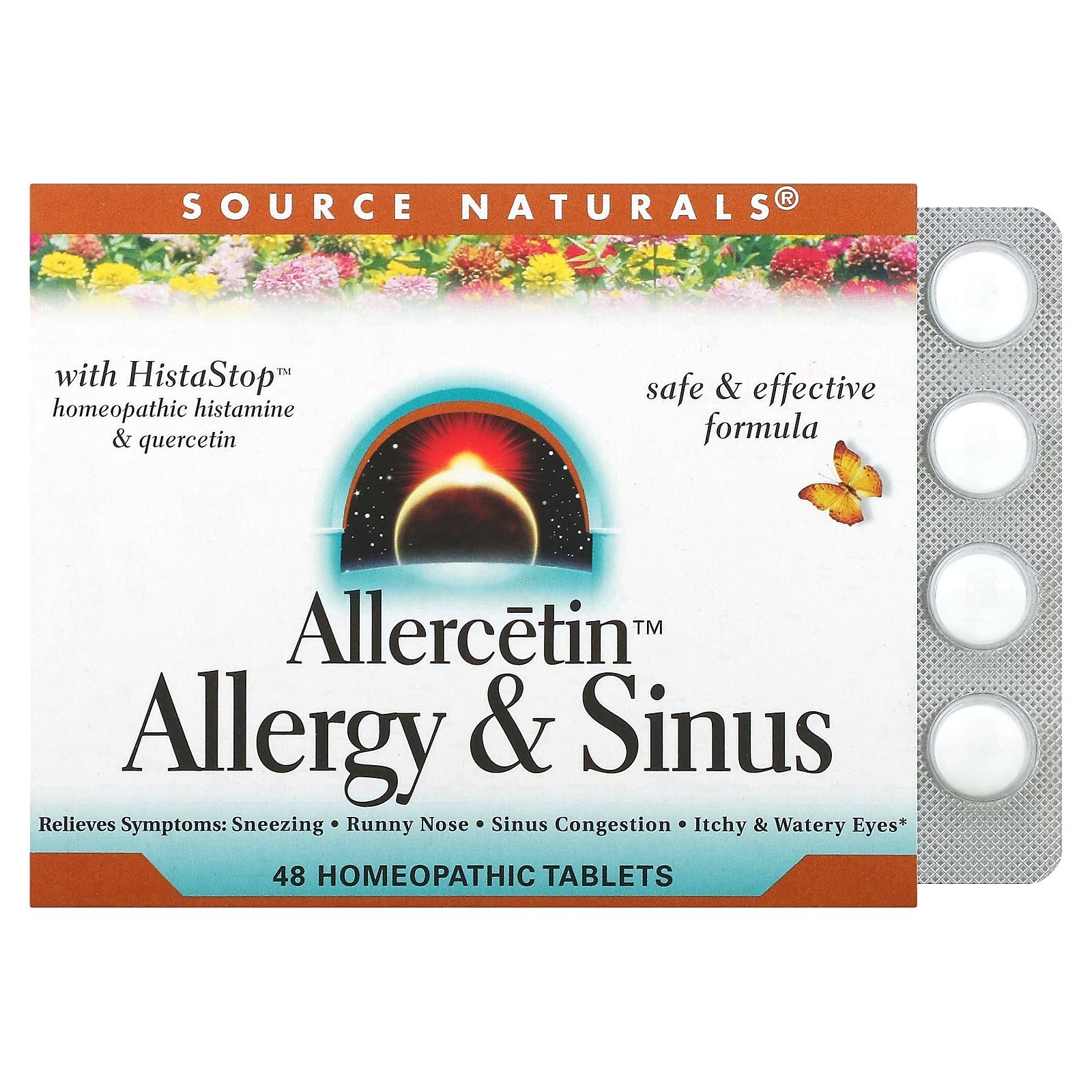 Allercetin, Allergy & Sinus, 48 гомеопатических таблеток