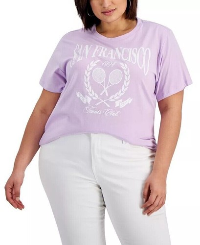 GRAYSON THREADS BLACK Trendy Plus Size San Francisco T-shirt In Purple Size 2X - 第 1/3 張圖片