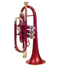 Cornet ROUGE LAITON Bb PLAT NICKEL choix d'expert + étui rigide + embout buccal
