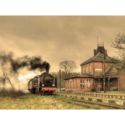 12 X 16 ZOLL / 30 X 40 CM ALTE RETRO DAMPFLOK LOKOMOTIVE LOK FOTO FINE AR