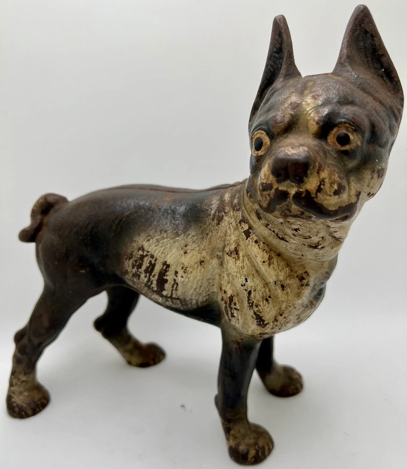 Boston Terrier Bulldog Antique Cast Iron Door Stop RARE ITEM hubely Orig paint - Image 3 of 4