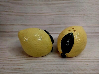 New! Lemons Salt & Pepper Shakers Ceramic Spring Summer Decor Lemon Squeeze  ~