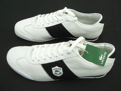 LACOSTE MENS SHOES US 8 SNEAKERS TOURELLE BP SPM WHITE BLACK SILVER - Picture 7 of 12