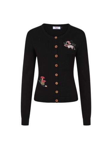 Woodland Mushroom Cardigan Banned Apparel Retro Christmas Vintage 1950s Winter - Picture 5 of 8