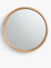 John Lewis Scandi Round Oak Wood Wall Mounted Mirror Dia. 72cm