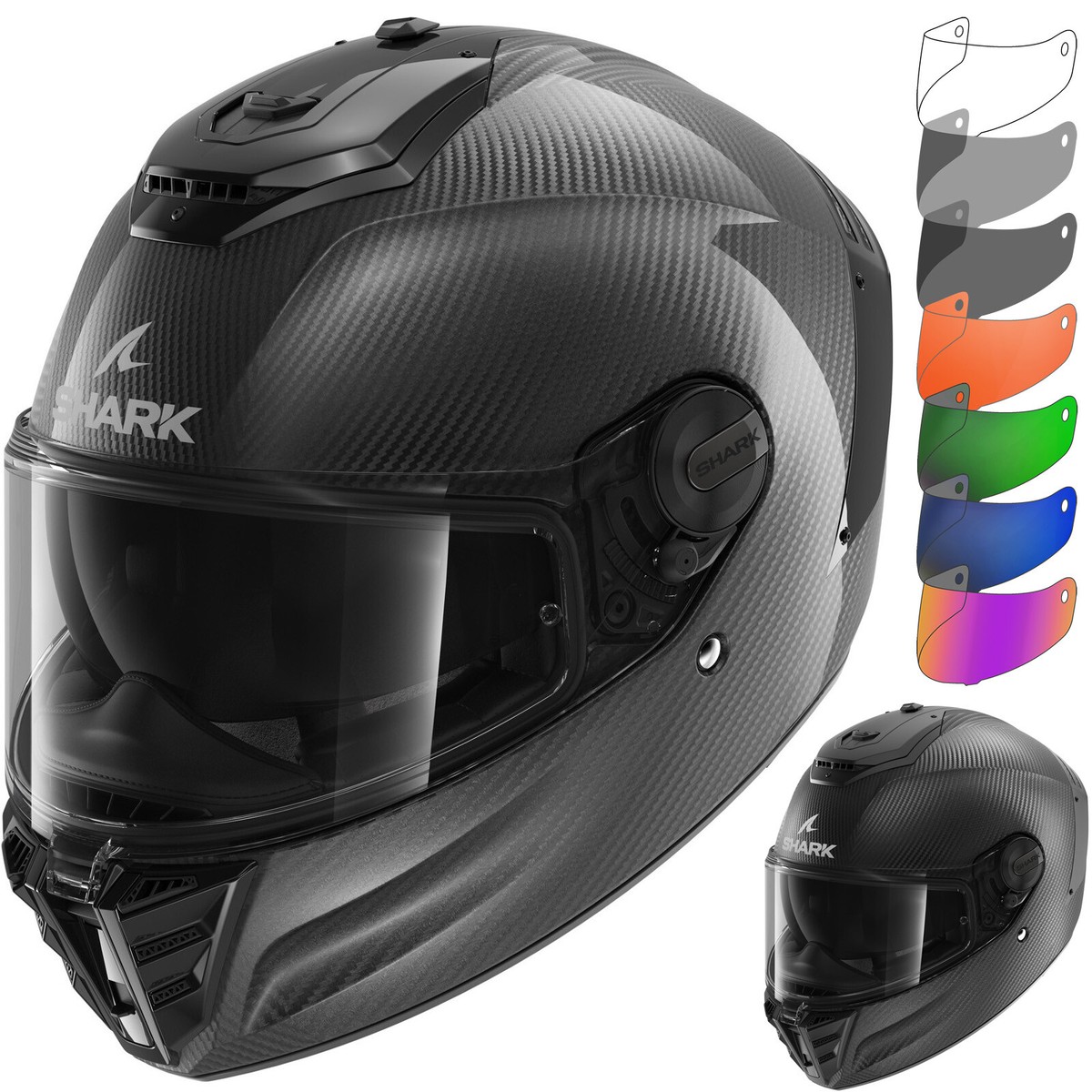 Shark Spartan RS Carbon Skin Motorcycle Helmet Visor Full Face Bike Crash  Lid
