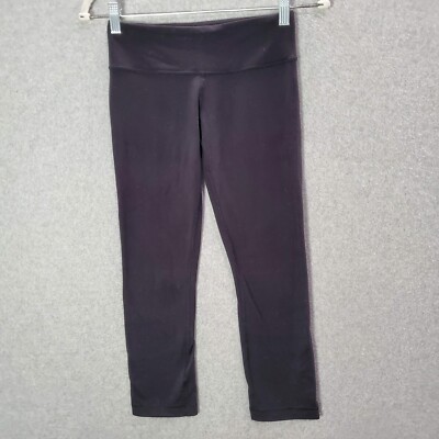 Lululemon Women Activewear Pants 4 Black Wunder Under Leggings Cropped Mid Rise