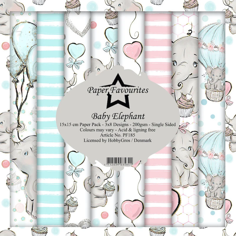 DIXI CRAFT Paper Favourites Baby Elephant 6 x 6 tappetino per carte nuovo bambino per fare biglietti di compleanno