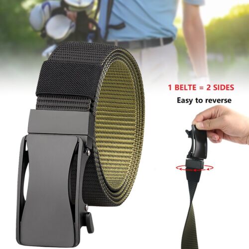 Mens Ratchet Belt Reversal Stretch Nylon For Mens Golf Sport Hiking Casual Pants - Picture 9 of 20