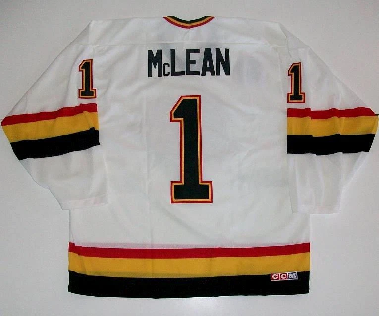 KIRK McLEAN VANCOUVER CANUCKS CCM MASKA CUP JERSEY