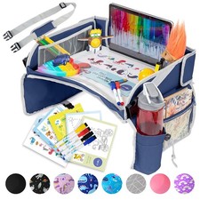 PILLANI Kids Travel Tray for Car - Seat Travel, Road Blue